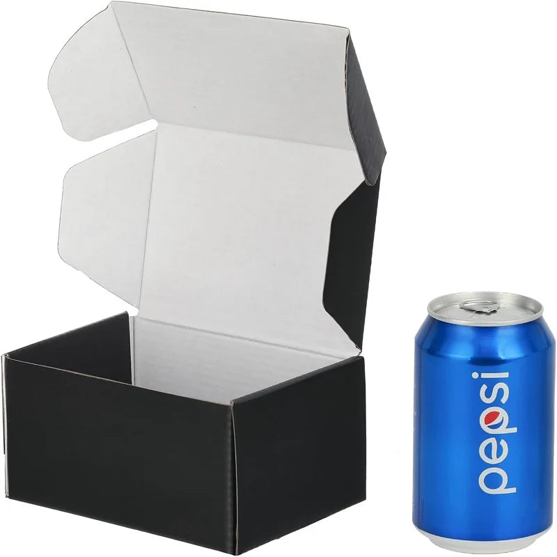 Customized Logo Black Corrugated Paper Boxes Folding Cardboard Shoe Shipping & Mailing Packaging Durable and Eco-Friendly
