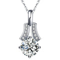 CAOSHI Vintage Jewelry Stainless Steel Box Chain Round Cut Imitate Moissanite Zirconia Silver Plated Necklace for Women