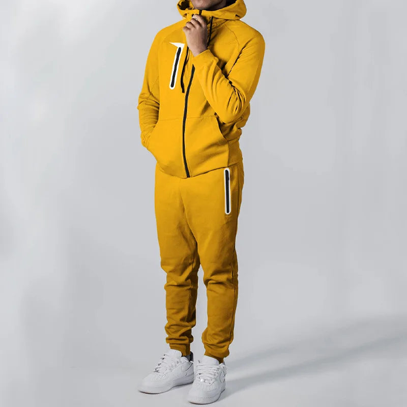 2023 OEM Men Sweatsuits Plain Custom Two Pieces Tracksuit Men Cotton Sweat Suits Custom logo Track Suits Sports Tracksuit