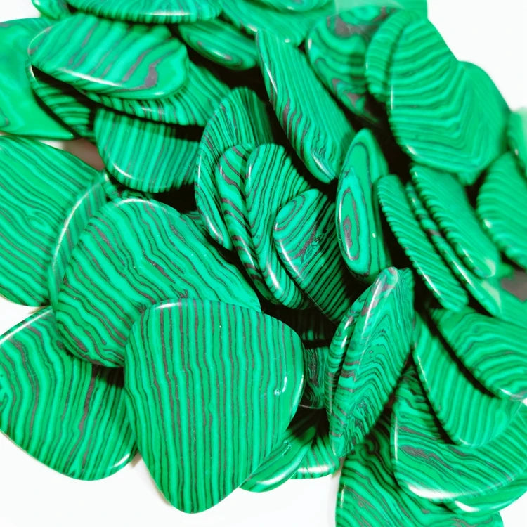 HY Wholesale Natural Healing Gemstone Malachite Triangle Guitar Accessories Picks for Sale