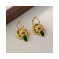 Colourful Ethnic Style Handcraft Enamel Earrings Gold Plated Flower Beaded Agate Turquoise Drop Earrings for Women Wedding Gift