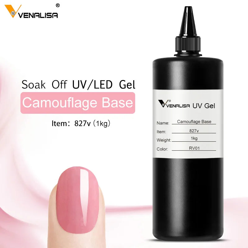 Venalisa Camouflage Color Rubber Base Coat Nail Gel Polish 1kg Soak off ODM/OEM Bulk Raw Materials Long Lasting Gel Nail Polish