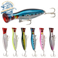 Hot Selling 125mm 40g Artificial ABS Plastic Multi Color Bionic Floating Top Water Big  Floating Popper Fishing Lure