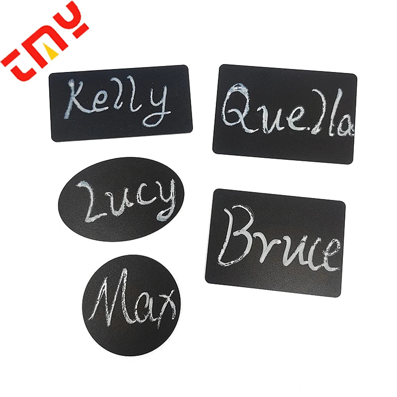 Reusable PVC Digital Printing Magnetic Chalkboard Name Badge Label Tag with Custom Shapes