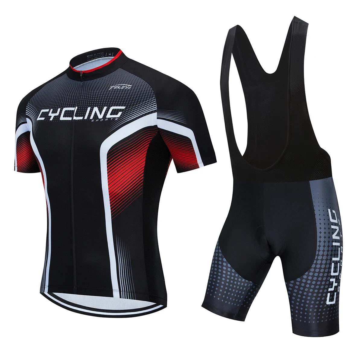 Pro Team Men's Breathable Plus Size Reflective Cycling Jersey & Shorts Set Custom Sportswear