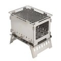 Adjustable Height Stainless BBQ Grill Folding Barbecue Grill Small Desk Tabletop Grill for Camping Picnics Garden Beach Party