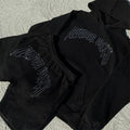 Custom Clothing Designer Shorts Set for Men Rhinestone Hoodie and Short Set Garments Manufacturer