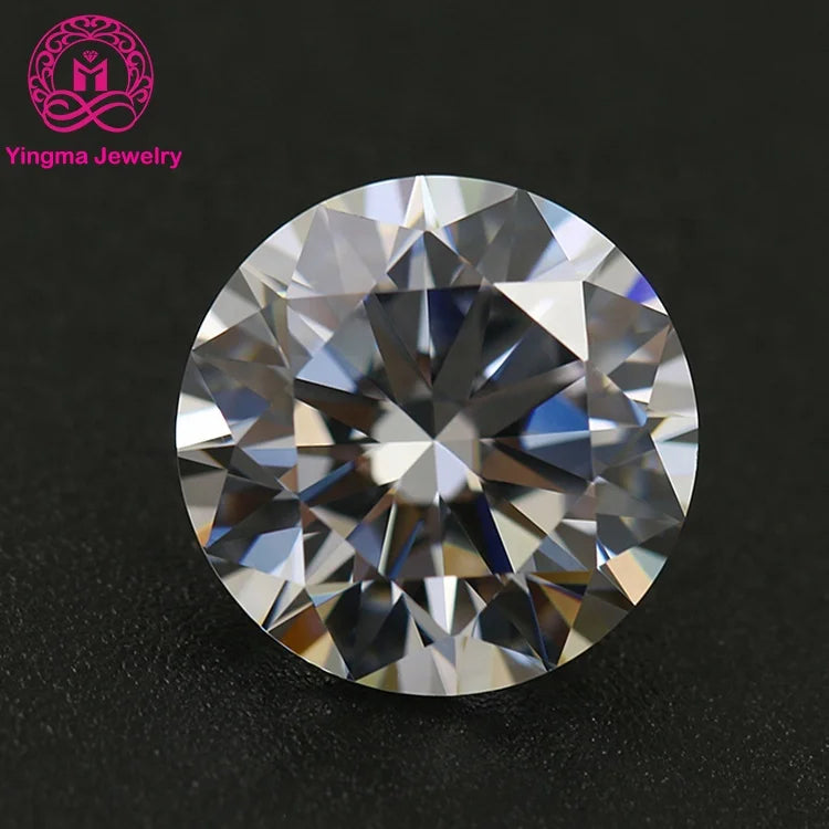 Guangxi Wuzhou 5a Artificial Loose Gemstones White CZ Stones Round Brilliant Cut Synthetic Cubic Zirconia for Jewelry