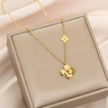 New Arrival Titanium Steel No Fade Waterproof Cute Dainty Personalized Design Ethnic Style Flower Necklace
