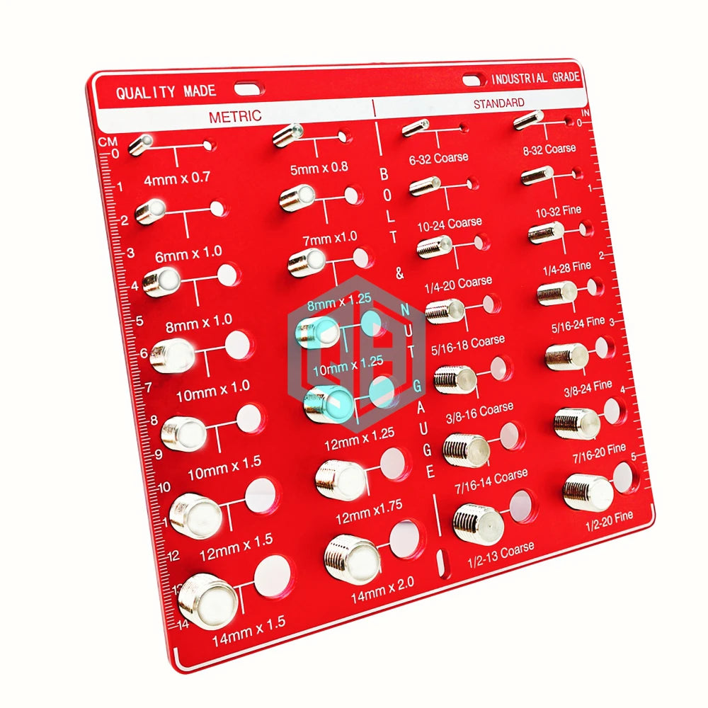 Mechanic Thread Checker Kit 14 Standard & 14 Metric Sizes Bolt Sizing Gauge Tool For Auto Equipment Repair Workshop