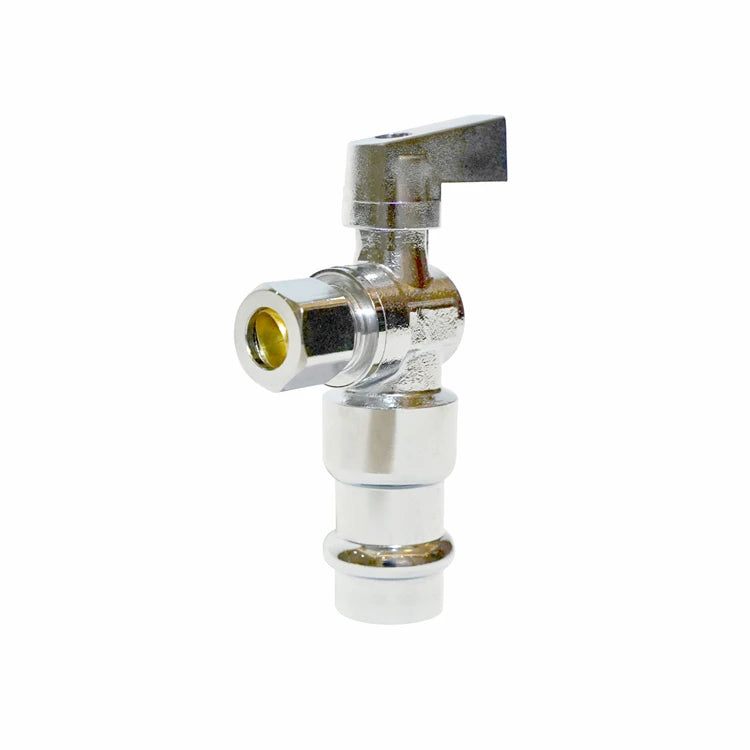 1/2\''Press X 3/8\''OD High-Temperature Chrome Manual Ball Valve Water Media Compression Press Stop Valve