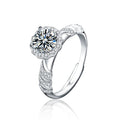 XJA008 S925 Sterling Silver Jewelry Professional 1 Carat Fashion Flower Moissanite Diamond Gemstone Engagement Adjustable Rings