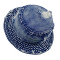 New Arrival Cotton Vintage Bucket Hats Image Washed Distressed Denim Raw Edge Hip-Hop Style Fisherman Cap Unisex Outdoor