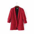 Autumn New European and American Style Women's Candy Color Cuff Fold Buckle Free Suit SML