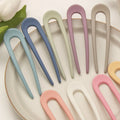 Fashion Candy Color Hair Sticks for Women Shell Hair Clip Pins Minimalist U Shape Girls Hairpins Hair Bun Maker Headwear