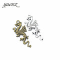 YuenZ Dragon Charms Antique Silver Color Pendants for Jewelry Making Necklace Accessories Craft Handmade 49*20mm D809