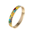 Stainless Steel Enamel House Pattern Design Bangle Bracelet Accessories Jewelry Women Gift