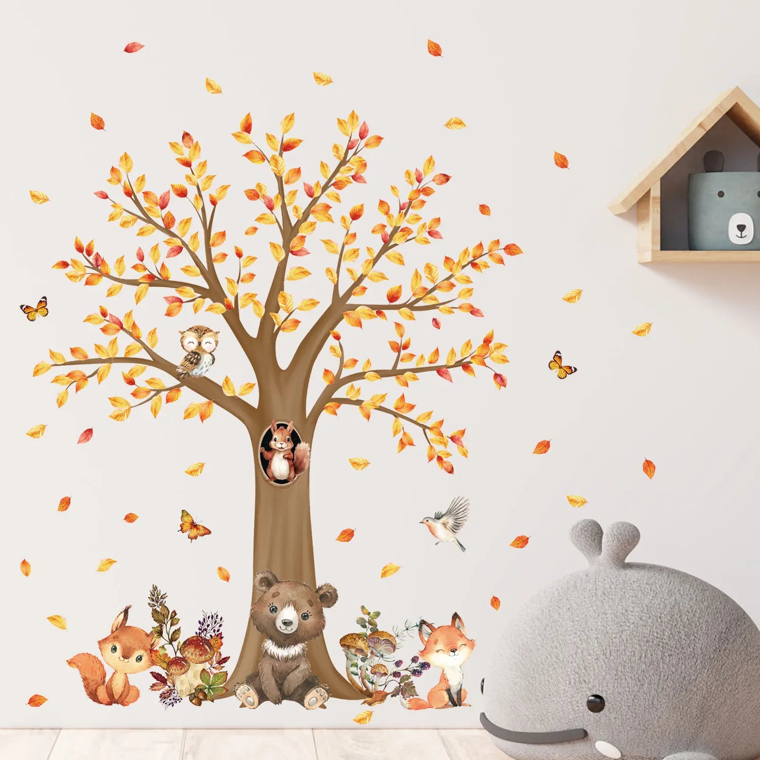 Creative Cartoon Tree Cute Animal Bear Sticker Decoration Water Proof Wall Stickers for Home Decor