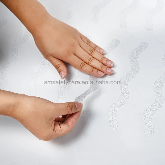 High Performance Die Cut Heavy Duty Self-Adhesive Wave Stickers Soft Fine Textured Vinyl Non-Slip Grip for Stick Install