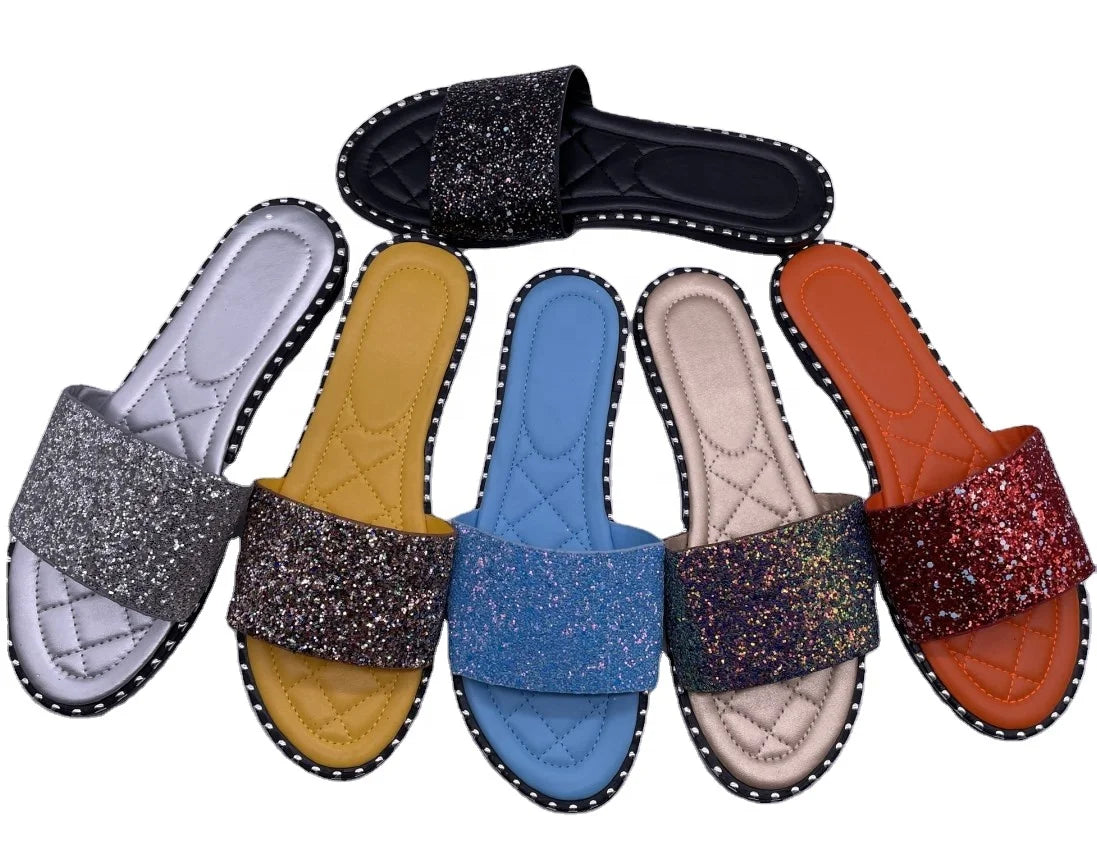 New Hot Sale Women's Flats Slippers Indoor Home Slides Colorful Sexy Mules Shoes for Spring Light Weight and Anti-Slip