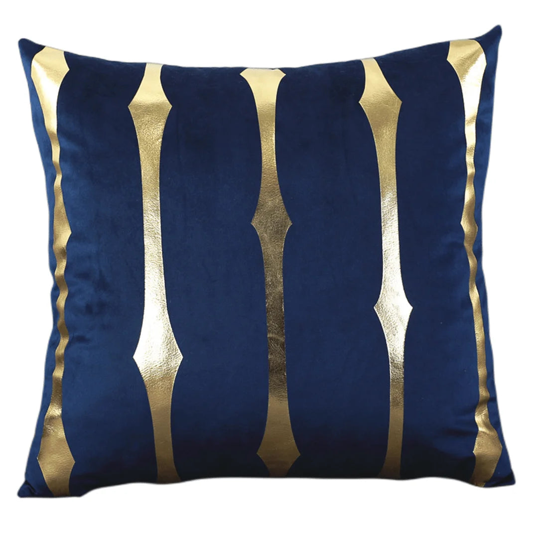 Wholesale Luxury Gold Foil Printed Geometric Abstract Velvet Cushion Cover Woven Throw Pillow for Home or Hotel Use