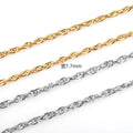 Special 18K Gold Plated Stainless Steel Twisted Chain DIY Jewelry Findings for Necklace Making YWBAIYI BY-SSC1
