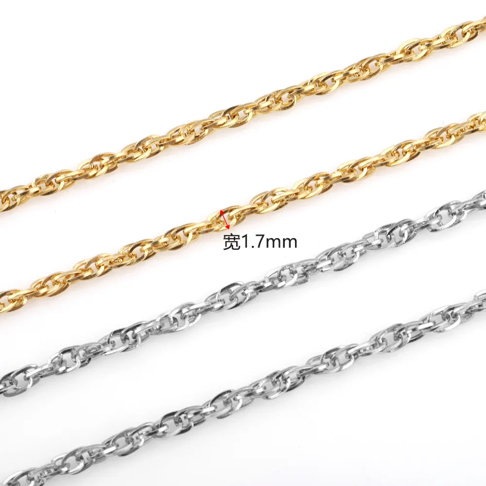 Special 18K Gold Plated Stainless Steel Twisted Chain DIY Jewelry Findings for Necklace Making YWBAIYI BY-SSC1