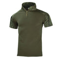 Shero Frog Boutique Men's Outdoor Tactical Camo Breathable Quick Dry Dacron Safari Style Short Sleeve O-Neck T-Shirt Sports