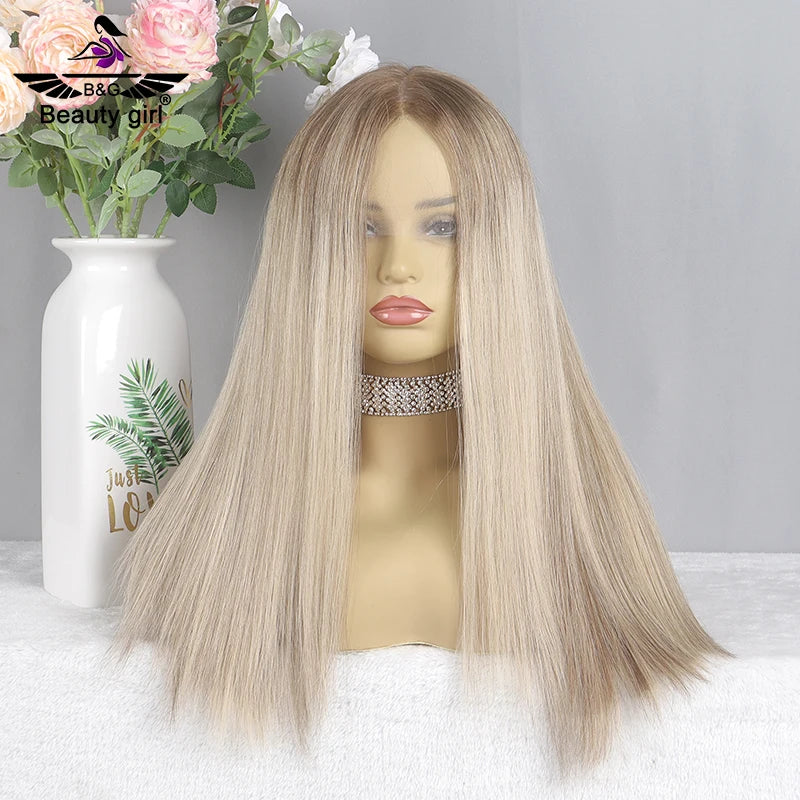 Natural Looking Thin Hd Lace Small Knots Blonde Highlights Wig Jewish Wigs Rabbi Certification Jewish Kosher Lace Top Wigs