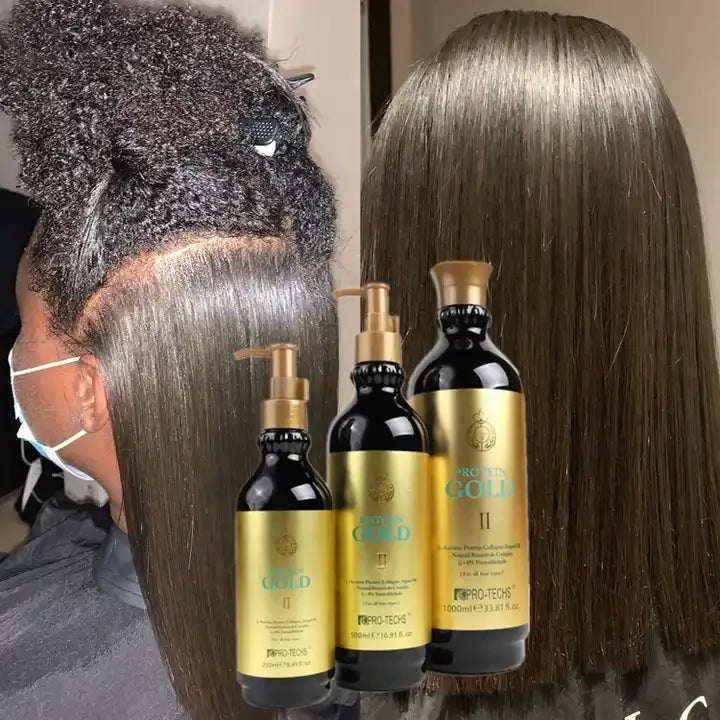 OEM Professional Formaldehyde Free Salon Grade Gold Keratin Anti-Dandruff Nourishing Fluffy 2-IN-1 Formula Brazilian Hair