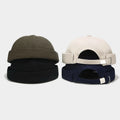 Free Shipping Instock Custom logo  Dome Blank Plain Cotton Brimless Hat Customizable Docker Brimless Cap Baseball