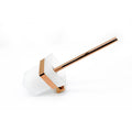 Homedec Modern Eco-Friendly Stainless Steel Wall-Mounted Square Toilet Brush Holder with Polished Rose Gold Finish and Glass Cup