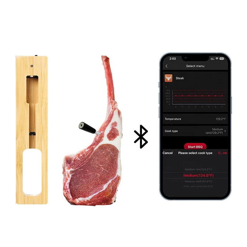 GAIMC CXL001 Food Grade Stainless Steel Probe BBQ Thermometer