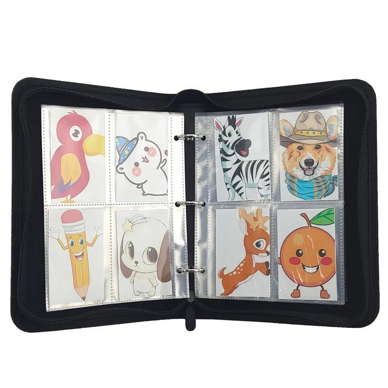 ModernQiu Custom Trading Card Binder Zippered PU Leather Portfolio Bag with Custom Logo for Business and Fashion Use