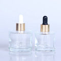 30ml 50ml Eco-friendly Recyclable Short Round Hair Oil Glass Dropper Bottle with Screen Printing