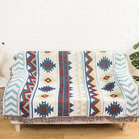 Custom Recycled Cotton Woven Blankets Throws Woven Bohemian Throw Blanket Camping Blanket