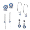 Turkish Pave CZ Evil Eye Stud Earring Drop Earring Earring Thread & Loop Earring