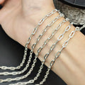 Factory Wholesale Solid Silver 925 Semi-finish Hammered Chain for Jewelry Making Sterling 925 Silver Chain Roll