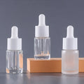 Empty Flat Essential Oil Glass Dropper Bottle Skincare Cosmetic Packaging 15ml Frosted Lotion Serum Bottle