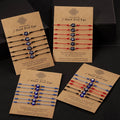 6PCS/SET Ethnic Handmade Blue Red Black String 7 Knot Charm Lucky Turkish Evil Eye Bracelet Jewelry for Woman