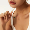 Delicate Wholesale Non Tarnish 18K Gold Plated Stainless Steel Twist Waterdrop Design Zircon Crystal Necklace for Women