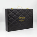 NICE Wholesale in Stock Luxury Black PU Leather Surface Timber Mdf Wood Boxes Storage Suitcase Leather Boxes