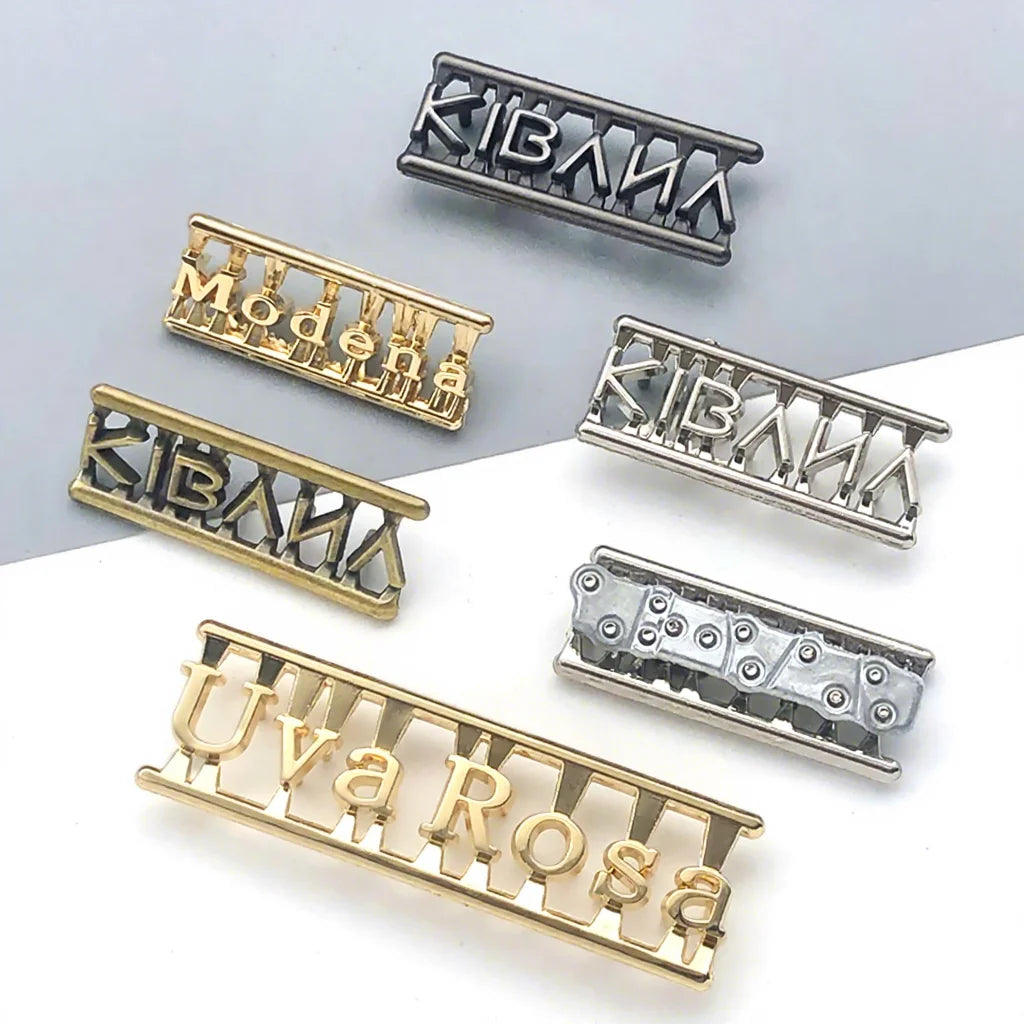 Manufacturer Wholesale Custom High-quality Waterproof Brand logo Metal Tag Metal Bag Label for Clothing and Handbag