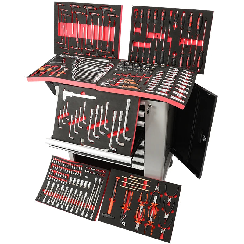 Hand Tool Kit for Professional Repair of Vehicles Cabinet New Herramientas Gereedschap Set 298 Pcs Tool Settool Cabinet MegaBDM