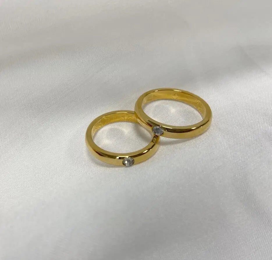 Wholesale Stainless Steel Women's Trendy Statement Finger Ring 18K Gold Plated High Polished Fashion Design