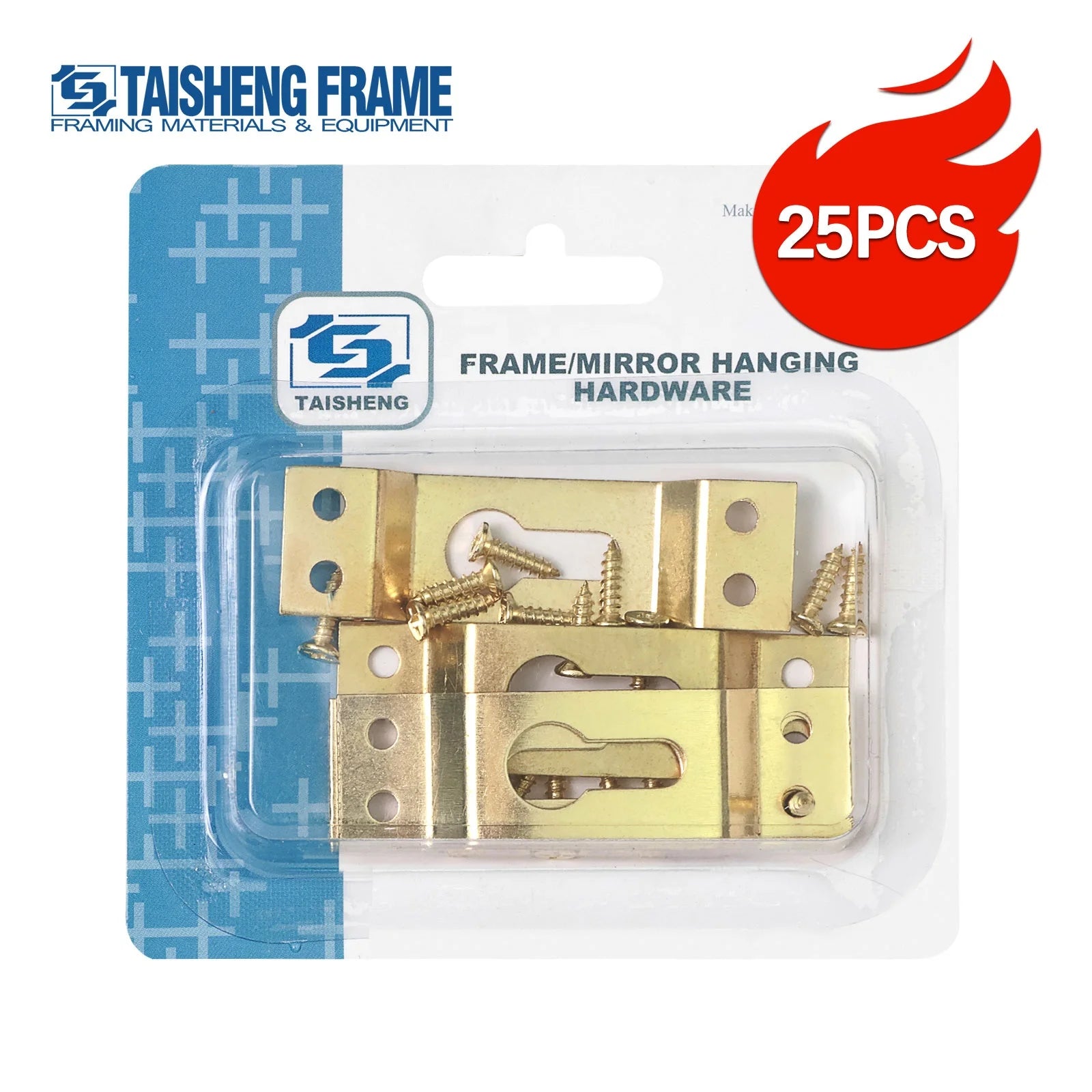 25PCS TS-K108 Taisheng D Ring Slotted Iron Keyhole Hanger Set for Mirror/Glass Holding Wholesale Picture Frame Hardware