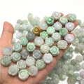 Certified Grade a Burma Jade  Jade Rose Flower Ring Jade Bead Accessories Sihui Factory Wholesale