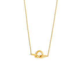 High End Waterproof 18k Gold Plated Stainless Steel Chokers Necklace Minimalist Twisted Heart Shaped Pendant Necklace for Women