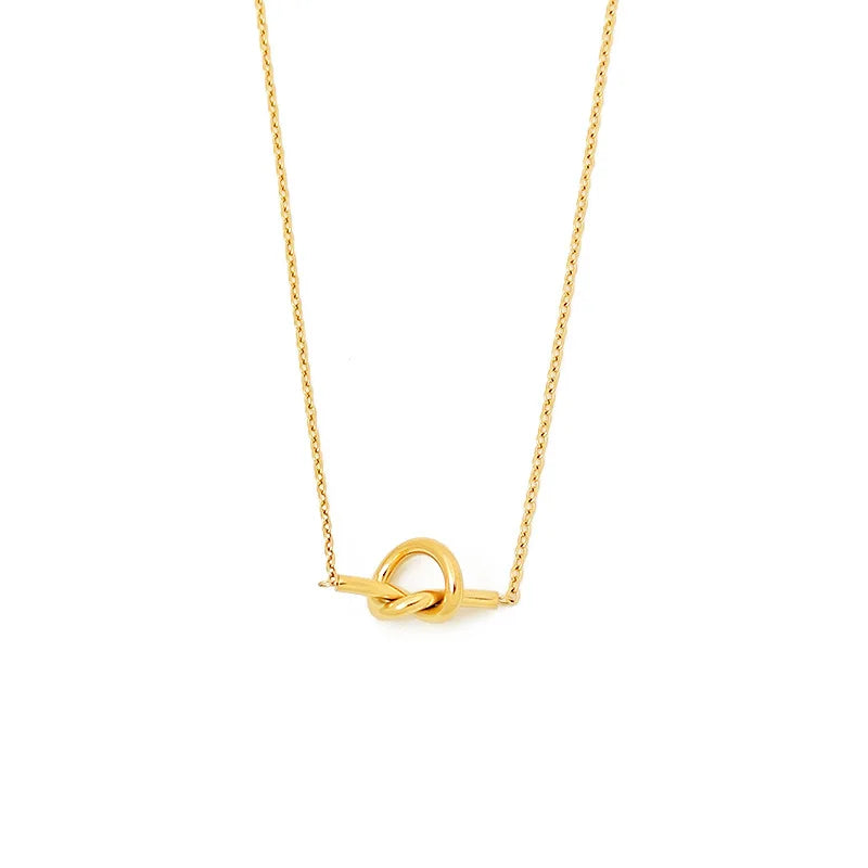 High End Waterproof 18k Gold Plated Stainless Steel Chokers Necklace Minimalist Twisted Heart Shaped Pendant Necklace for Women