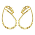 18K Gold Plating Brass Jewelry Winding Bag Ear Lobe Design Irregular Lines Accessory Earrings E191143